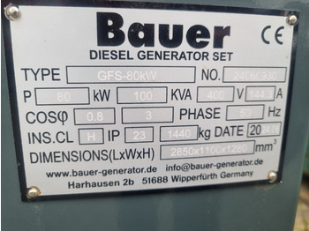 Jaunā Elektroģenerators BAUER GFS-80 kW diesel generator: foto 4