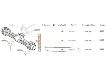 Priekšējā ass CASE
