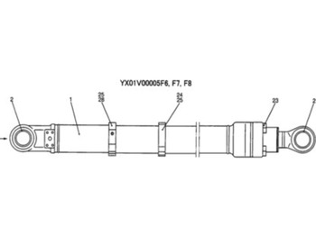 Jaunā Hidrauliskais cilindrs - Celtniecības tehnika New Holland YX01V00005F7 - 87336534: foto 3