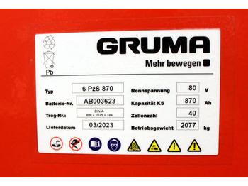 Akumulators - Iekraušanas tehnika GRUMA 80 Volt 6 PzS 870 Ah: foto 5