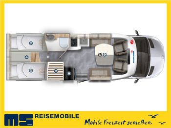 Daļēji integrētais kemperis Eura Mobil PROFILA T 726 EF / -2025-/RAUMBAD & EINZELBETTEN: foto 2