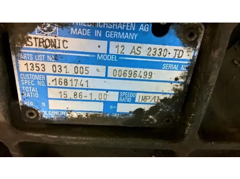Pārnesumkārba un rezerves daļas - Kravas automašīna DAF Versnellingsbak 12AS2330TD: foto 3