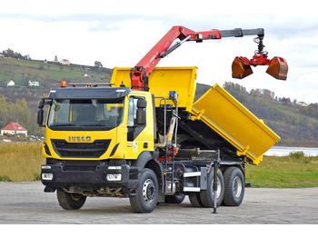 Kravas automašīna pašizgāzējs, Kravas auto ar manipulatoru Iveco TRAKKER 360 * Kipper 4,90m* KRAN/FUNK*6x4: foto 3