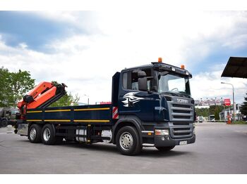 Kravas auto ar manipulatoru, Bortu kravas automašīna/ Platforma Scania R 420 6x2 Palfinger PK 42502 Winch CRAN KRAN: foto 1