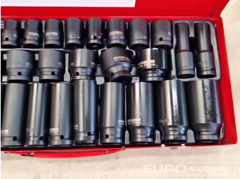 Garāžu aprīkojums Unused 35 Piece 1/2" Drive Air Impact Socket Set, Steel Case: foto 5