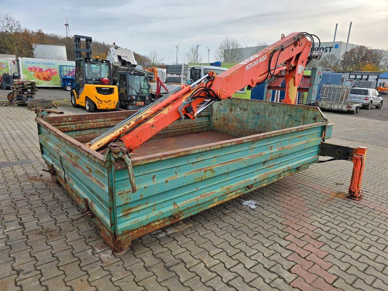 Kran Ladekran Atlas 60.1 - 6,5 / A2 Abrollcontai - Pacēlājs ar āķi, Kravas auto ar manipulatoru: foto 1 Kran Ladekran Atlas 60.1 - 6,5 / A2 Abrollcontai - Pacēlājs ar āķi, Kravas auto ar manipulatoru: foto 1