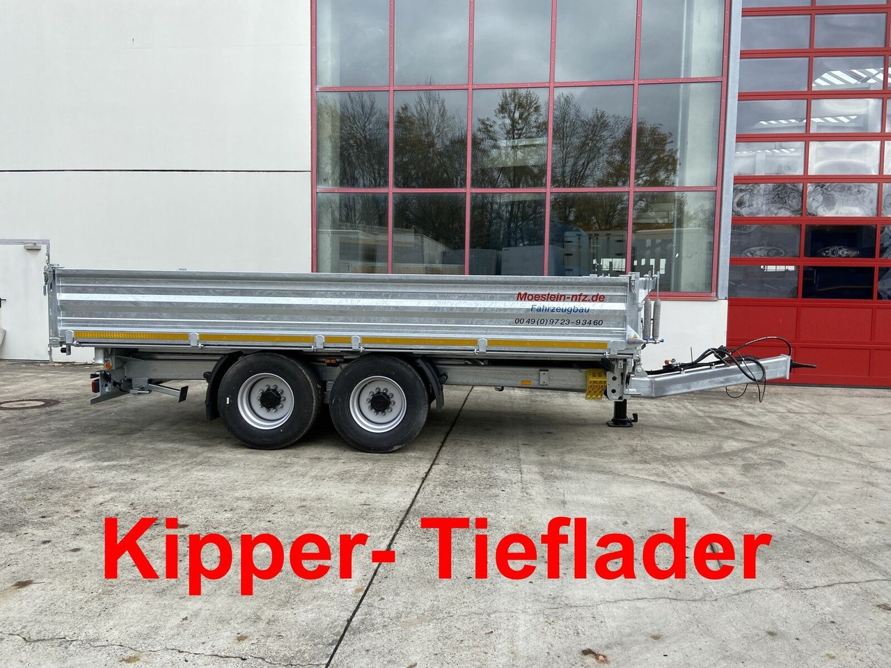 Piekabe pašizgāzējs Möslein  14 t Tandemkipper Tieflader Breite Reifen-- Neu: foto 1