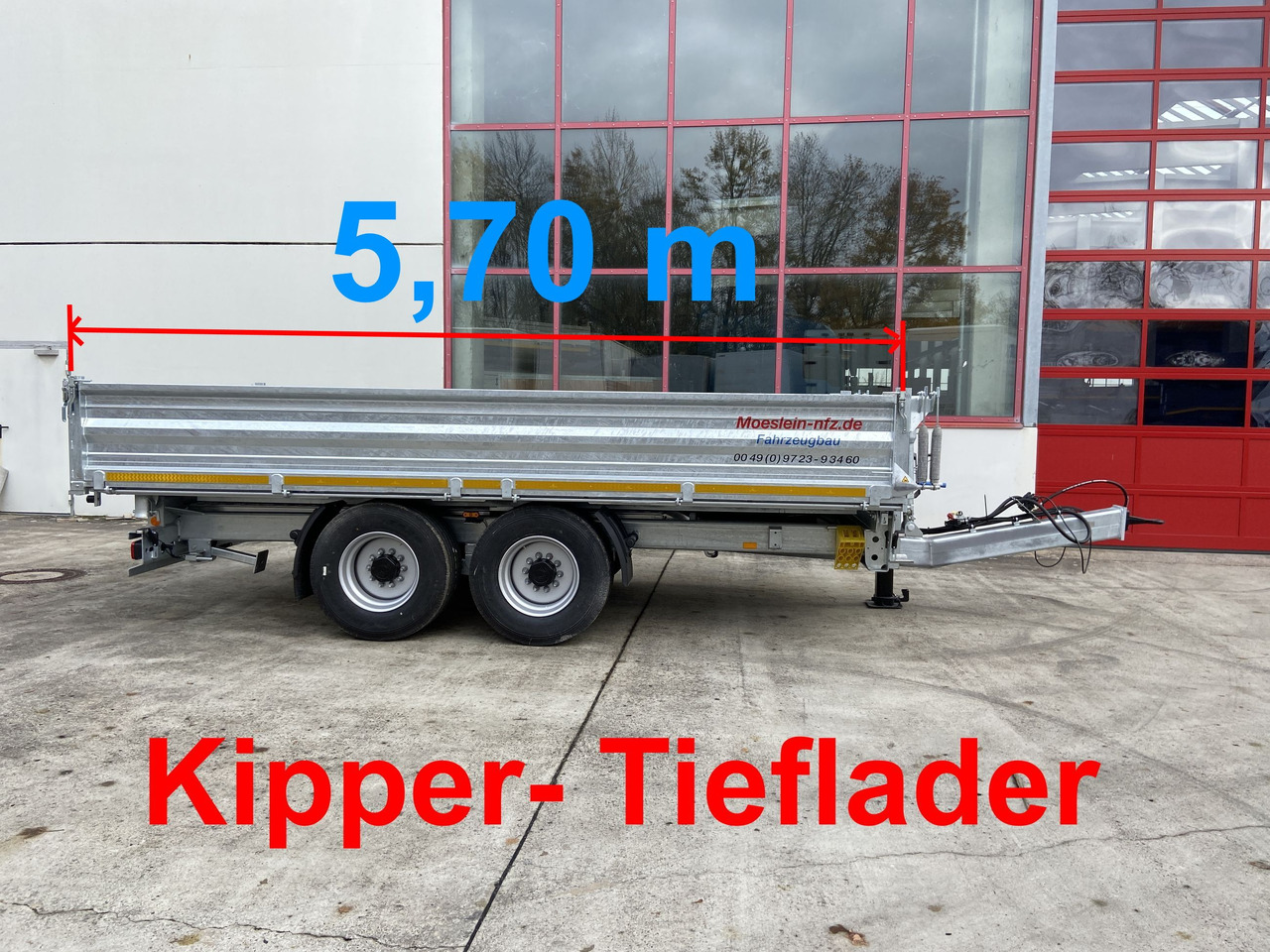 Möslein TTD 14 5,70 m 14 t Kipper Tieflader 5,70 m lang, Breite Reifen-- Neufahrzeug -- - Piekabe pašizgāzējs: foto 1 Möslein TTD 14 5,70 m 14 t Kipper Tieflader 5,70 m lang, Breite Reifen-- Neufahrzeug -- - Piekabe pašizgāzējs: foto 1