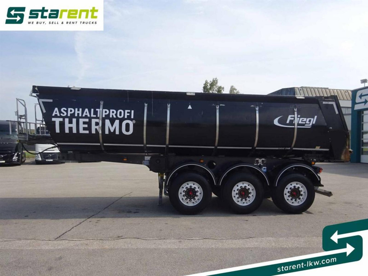Puspiekabe pašizgāzējs Fliegl 3-Achs Thermomulde 25m³ Liftachse SAF ALCOA: foto 8