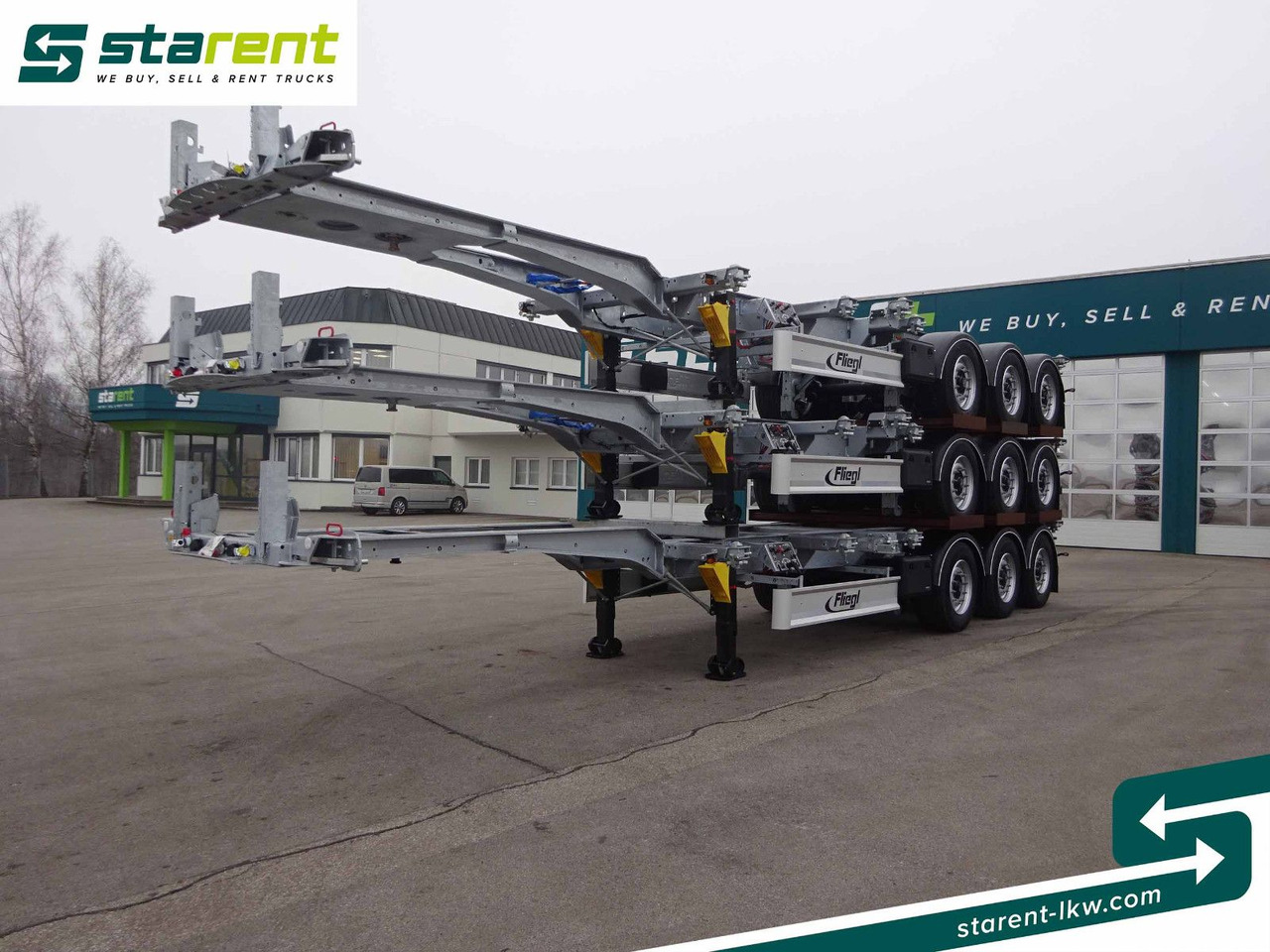 Fliegl Containerchassis ADR, 1x20/2x20/1x30/1x40/1x45 - Puspiekabe noņemamā virsbūve/ Konteineru vedējs: foto 1 Fliegl Containerchassis ADR, 1x20/2x20/1x30/1x40/1x45 - Puspiekabe noņemamā virsbūve/ Konteineru vedējs: foto 1