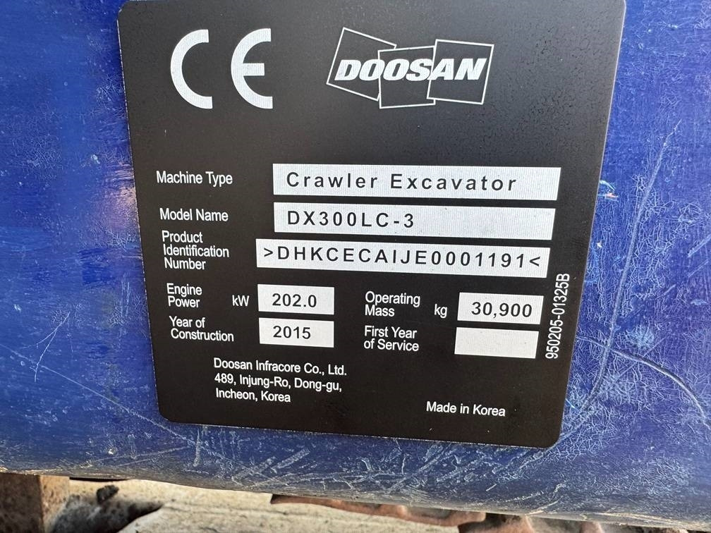 Kāpurķēžu ekskavators Doosan DX 300 LC-3: foto 18 Kāpurķēžu ekskavators Doosan DX 300 LC-3: foto 18