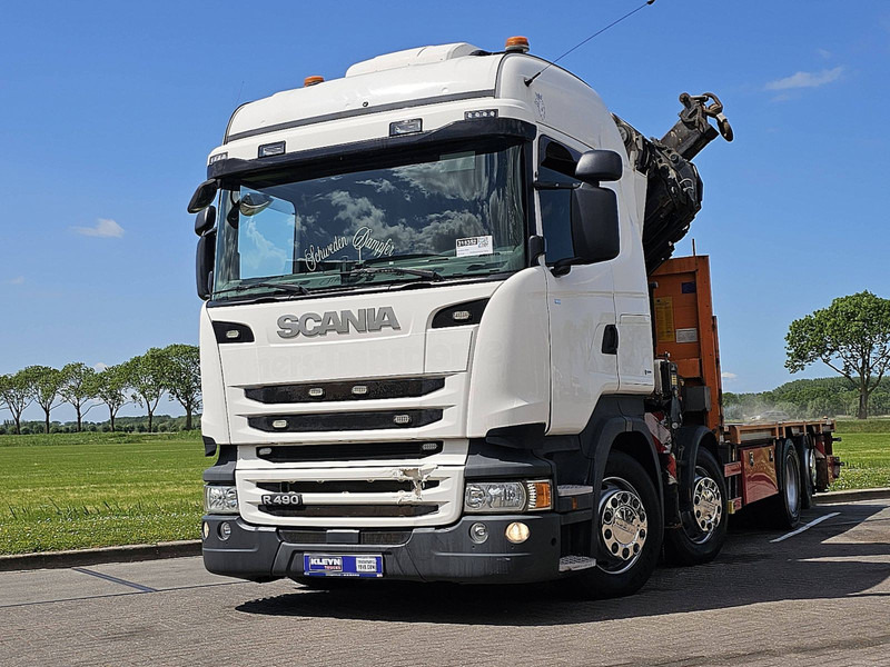 Scania R490 HMF 6020 - Bortu kravas automašīna/ Platforma, Kravas auto ar manipulatoru: foto 1 Scania R490 HMF 6020 - Bortu kravas automašīna/ Platforma, Kravas auto ar manipulatoru: foto 1