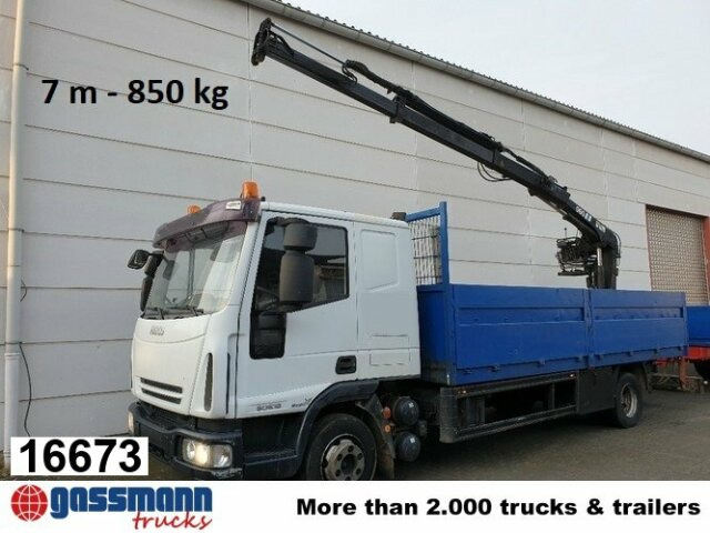 Iveco Euro Cargo ML 80 E 18, Hiab Kran 060-2 - Bortu kravas automašīna/ Platforma, Kravas auto ar manipulatoru: foto 1 Iveco Euro Cargo ML 80 E 18, Hiab Kran 060-2 - Bortu kravas automašīna/ Platforma, Kravas auto ar manipulatoru: foto 1