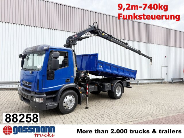 Iveco EuroCargo ML120E28K 4x2 mit Kran Hiab XS088 ES-3 - Kravas automašīna pašizgāzējs, Kravas auto ar manipulatoru: foto 1 Iveco EuroCargo ML120E28K 4x2 mit Kran Hiab XS088 ES-3 - Kravas automašīna pašizgāzējs, Kravas auto ar manipulatoru: foto 1