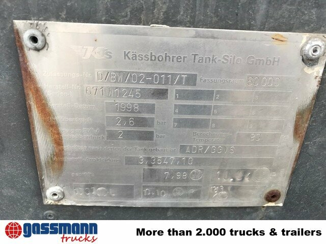 Kässbohrer Kässbohrer SSK 60/10-24 ADR, 60 cbm, - Silosa puspiekabe: foto 5 Kässbohrer Kässbohrer SSK 60/10-24 ADR, 60 cbm, - Silosa puspiekabe: foto 5