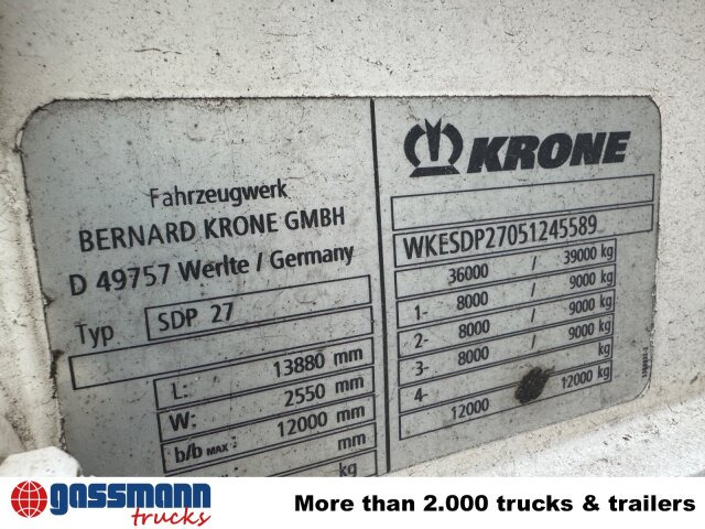 Krone SDP 27 , Edscha-Verdeck, Ex-Fahrschule - Bortu puspiekabe/ Platforma: foto 5 Krone SDP 27 , Edscha-Verdeck, Ex-Fahrschule - Bortu puspiekabe/ Platforma: foto 5