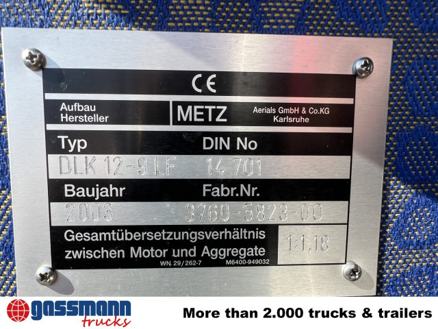 MAN LE 15.255 4x2 LLC Doka, Metz DLA-K 12/9 - Ugunsdzēsēju mašīna: foto 4 MAN LE 15.255 4x2 LLC Doka, Metz DLA-K 12/9 - Ugunsdzēsēju mašīna: foto 4