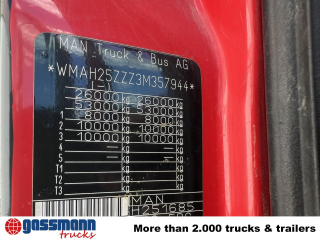 MAN TGA 26.363/410 6x4 BB, 2-S-Alukipper - Kravas automašīna pašizgāzējs, Kravas auto ar manipulatoru: foto 2 MAN TGA 26.363/410 6x4 BB, 2-S-Alukipper - Kravas automašīna pašizgāzējs, Kravas auto ar manipulatoru: foto 2