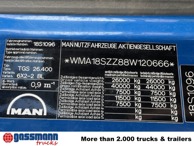 MAN TGA 26.400 6x2-4 BL, A1, Lenk-/Liftachse, ADR, - Autocisterna: foto 4 MAN TGA 26.400 6x2-4 BL, A1, Lenk-/Liftachse, ADR, - Autocisterna: foto 4