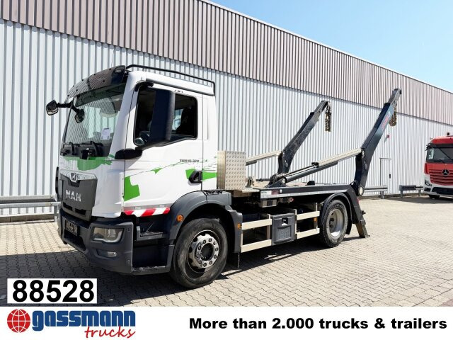 MAN TGM 18.320 4x2 BL, Hiab Tele-Absetzanlage, Funk - Būvgružu konteineru vedējs: foto 1 MAN TGM 18.320 4x2 BL, Hiab Tele-Absetzanlage, Funk - Būvgružu konteineru vedējs: foto 1
