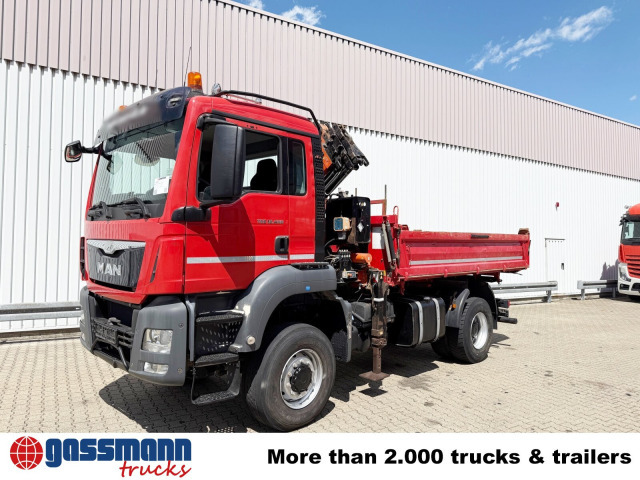 Kravas automašīna pašizgāzējs, Kravas auto ar manipulatoru MAN TGS 18.400 4x4 BB, Navi, Kran Atlas 120.2E-A3L,: foto 8