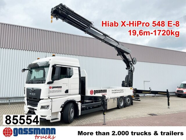 MAN TGX 26.510 6x2-4 LL, Kran Hiab X-HiPro 548 E-8, - Bortu kravas automašīna/ Platforma, Kravas auto ar manipulatoru: foto 1 MAN TGX 26.510 6x2-4 LL, Kran Hiab X-HiPro 548 E-8, - Bortu kravas automašīna/ Platforma, Kravas auto ar manipulatoru: foto 1