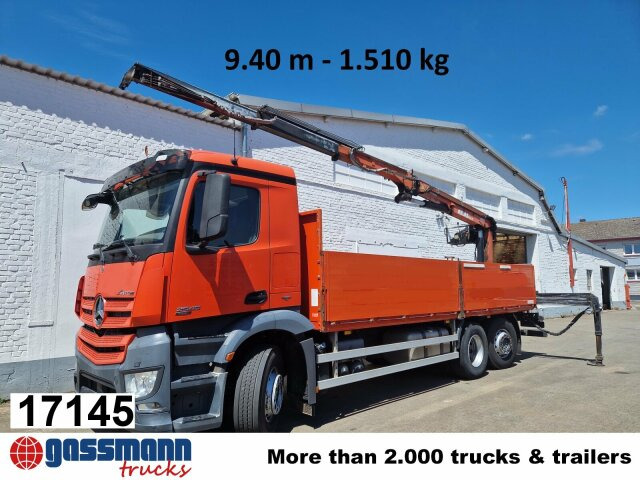 Mercedes-Benz Arocs 2545 L/6x2/4, Atlas Kran, 145.2-A19 VB, - Bortu kravas automašīna/ Platforma, Kravas auto ar manipulatoru: foto 1 Mercedes-Benz Arocs 2545 L/6x2/4, Atlas Kran, 145.2-A19 VB, - Bortu kravas automašīna/ Platforma, Kravas auto ar manipulatoru: foto 1