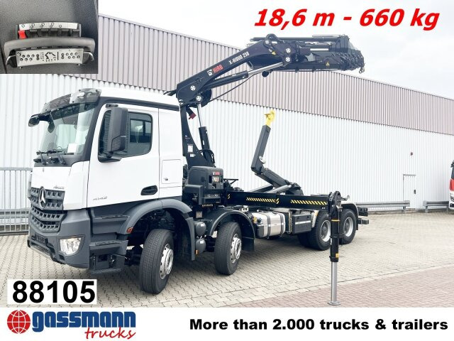 Mercedes-Benz Arocs 4142 B 8x4/4, Grounder, Funk - Pacēlājs ar āķi, Kravas auto ar manipulatoru: foto 1 Mercedes-Benz Arocs 4142 B 8x4/4, Grounder, Funk - Pacēlājs ar āķi, Kravas auto ar manipulatoru: foto 1