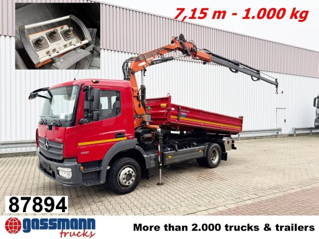 Mercedes-Benz Atego 1221 K 4x2 mit Kran Atlas AK 75.2, Funk, - Kravas automašīna pašizgāzējs, Kravas auto ar manipulatoru: foto 1 Mercedes-Benz Atego 1221 K 4x2 mit Kran Atlas AK 75.2, Funk, - Kravas automašīna pašizgāzējs, Kravas auto ar manipulatoru: foto 1