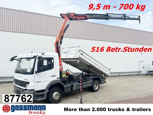 Mercedes-Benz Atego 1224 KK 4x2, 2x AHK, Kran Palfinger PK8501 - Kravas automašīna pašizgāzējs, Kravas auto ar manipulatoru: foto 1 Mercedes-Benz Atego 1224 KK 4x2, 2x AHK, Kran Palfinger PK8501 - Kravas automašīna pašizgāzējs, Kravas auto ar manipulatoru: foto 1