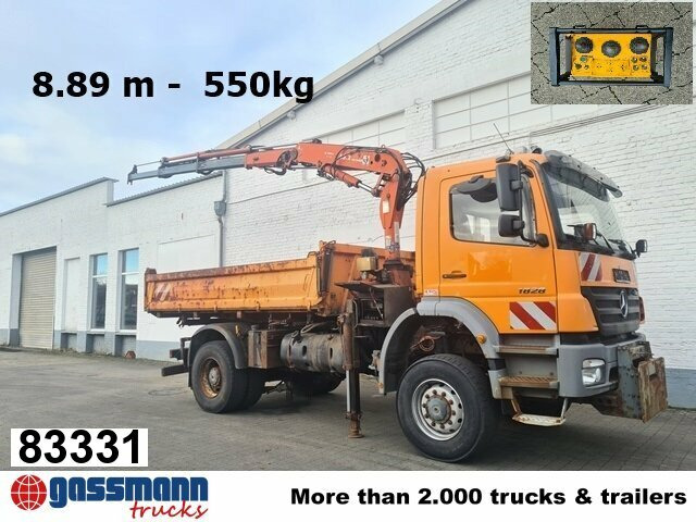 Mercedes-Benz Axor 1828 AK 4x4, Winterdienstausstattung, Kran - Kravas automašīna pašizgāzējs, Kravas auto ar manipulatoru: foto 1 Mercedes-Benz Axor 1828 AK 4x4, Winterdienstausstattung, Kran - Kravas automašīna pašizgāzējs, Kravas auto ar manipulatoru: foto 1