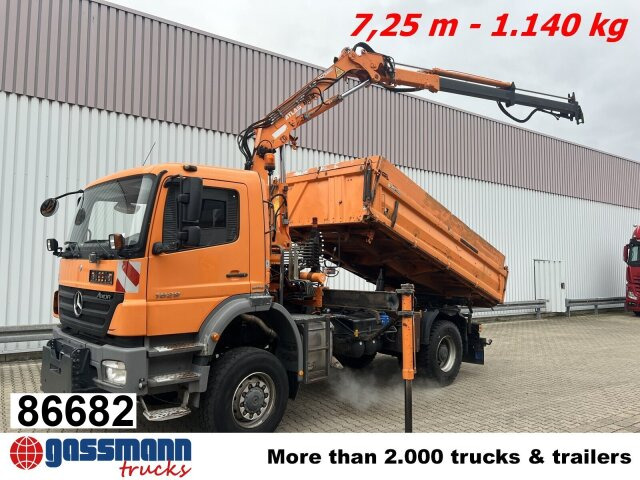 Mercedes-Benz Axor 1829 AK 4x4 mit Kran Atlas AK 85.2 - Kravas automašīna pašizgāzējs, Kravas auto ar manipulatoru: foto 1 Mercedes-Benz Axor 1829 AK 4x4 mit Kran Atlas AK 85.2 - Kravas automašīna pašizgāzējs, Kravas auto ar manipulatoru: foto 1