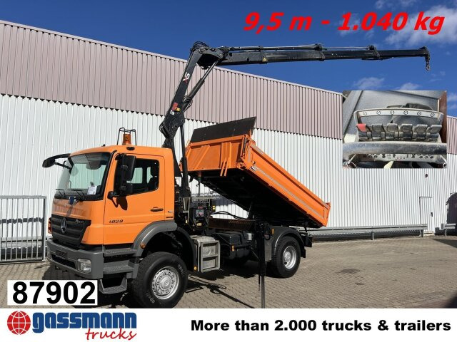 Mercedes-Benz Axor 1829 AK 4x4 mit Kran Hiab XS 111BS-3 HiDuo, - Kravas automašīna pašizgāzējs, Kravas auto ar manipulatoru: foto 1 Mercedes-Benz Axor 1829 AK 4x4 mit Kran Hiab XS 111BS-3 HiDuo, - Kravas automašīna pašizgāzējs, Kravas auto ar manipulatoru: foto 1
