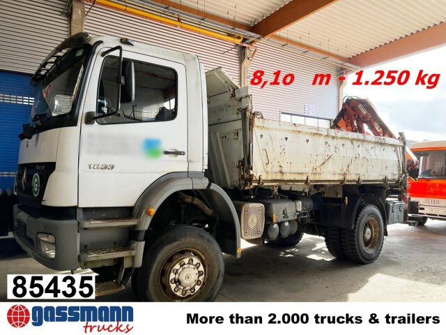 Mercedes-Benz Axor 1833 AK 4x4 mit Heckkran Atlas 105.2-A2L - Kravas automašīna pašizgāzējs, Kravas auto ar manipulatoru: foto 1 Mercedes-Benz Axor 1833 AK 4x4 mit Heckkran Atlas 105.2-A2L - Kravas automašīna pašizgāzējs, Kravas auto ar manipulatoru: foto 1