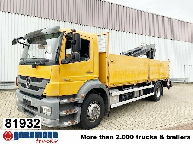 Mercedes-Benz Axor 1833 L 4x2 mit Heckkran Hiab XS 133 K-2 - Bortu kravas automašīna/ Platforma, Kravas auto ar manipulatoru: foto 1 Mercedes-Benz Axor 1833 L 4x2 mit Heckkran Hiab XS 133 K-2 - Bortu kravas automašīna/ Platforma, Kravas auto ar manipulatoru: foto 1