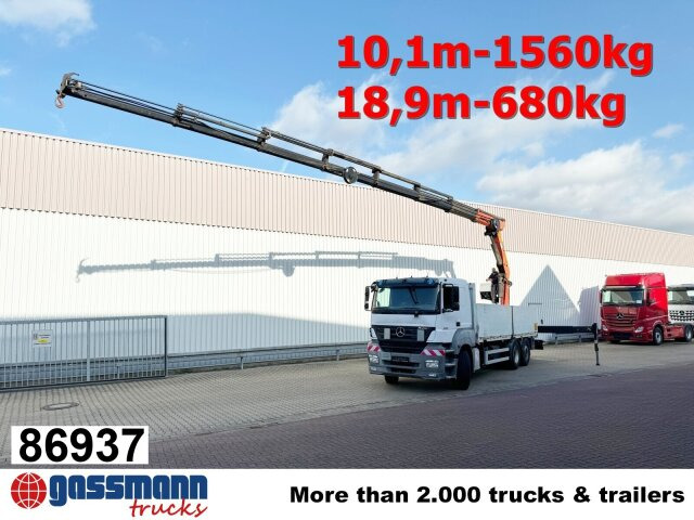 Mercedes-Benz Axor 2536/43 L 6x2 mit Heckkran Palfinger PK - Bortu kravas automašīna/ Platforma, Kravas auto ar manipulatoru: foto 1 Mercedes-Benz Axor 2536/43 L 6x2 mit Heckkran Palfinger PK - Bortu kravas automašīna/ Platforma, Kravas auto ar manipulatoru: foto 1