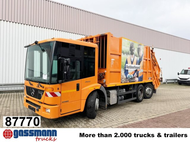 Mercedes-Benz Econic 2633 LL 6x2/4 NLA, EEV, Lenkachse, Haller - Atkritumu vedējs: foto 1 Mercedes-Benz Econic 2633 LL 6x2/4 NLA, EEV, Lenkachse, Haller - Atkritumu vedējs: foto 1