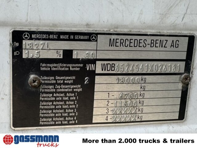 Mercedes-Benz SK 1827L 4x2 - Bortu kravas automašīna/ Platforma: foto 5 Mercedes-Benz SK 1827L 4x2 - Bortu kravas automašīna/ Platforma: foto 5