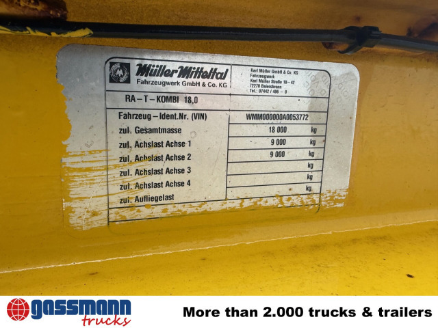 Müller-Mitteltal RA-T-Kombi 18,0 - Multilift/ Būvgružu konteinera piekabe: foto 4 Müller-Mitteltal RA-T-Kombi 18,0 - Multilift/ Būvgružu konteinera piekabe: foto 4