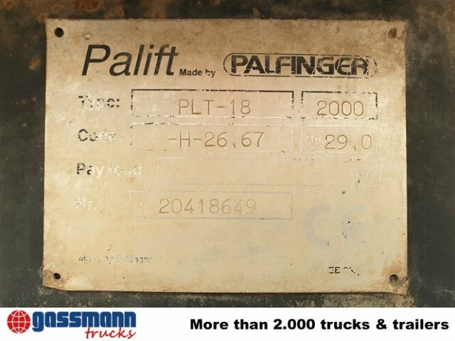 Palfinger Palift PLT-18 Abrollanlage - Būvgružu konteineru/ Pacēlāji ar āķi sistēma: foto 4 Palfinger Palift PLT-18 Abrollanlage - Būvgružu konteineru/ Pacēlāji ar āķi sistēma: foto 4