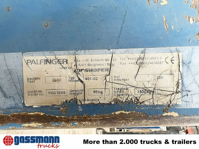Palfinger 401-02, Palfinger, Kinshofer - Papildaprīkojums - Celtniecības tehnika: foto 5 Palfinger 401-02, Palfinger, Kinshofer - Papildaprīkojums - Celtniecības tehnika: foto 5