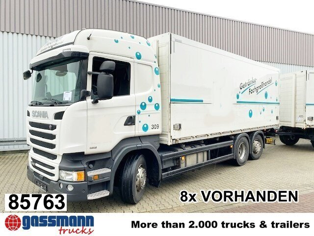 Scania R450 LB 6x2-4 Getränkekoffer, Retarder, - Kravas automašīna ar slēgto virsbūvi: foto 1 Scania R450 LB 6x2-4 Getränkekoffer, Retarder, - Kravas automašīna ar slēgto virsbūvi: foto 1