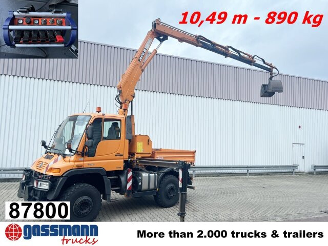 Unimog U400 4x4, Frontzapfwelle, Kipper, Kran MKG HKL - Kravas automašīna pašizgāzējs, Kravas auto ar manipulatoru: foto 1 Unimog U400 4x4, Frontzapfwelle, Kipper, Kran MKG HKL - Kravas automašīna pašizgāzējs, Kravas auto ar manipulatoru: foto 1