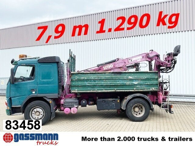 Volvo FM12-420 4x2 mit Heckkran Jonsered 1090, - Kravas automašīna pašizgāzējs, Kravas auto ar manipulatoru: foto 1 Volvo FM12-420 4x2 mit Heckkran Jonsered 1090, - Kravas automašīna pašizgāzējs, Kravas auto ar manipulatoru: foto 1
