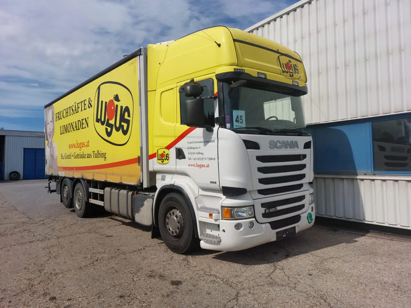 Scania R450 Topline 6x2*4 - Special alu curtains - 2.000 KG loadlift - Retarder - Full air - 4.90 WB - Kravas automašīna ar tentu: foto 1 Scania R450 Topline 6x2*4 - Special alu curtains - 2.000 KG loadlift - Retarder - Full air - 4.90 WB - Kravas automašīna ar tentu: foto 1