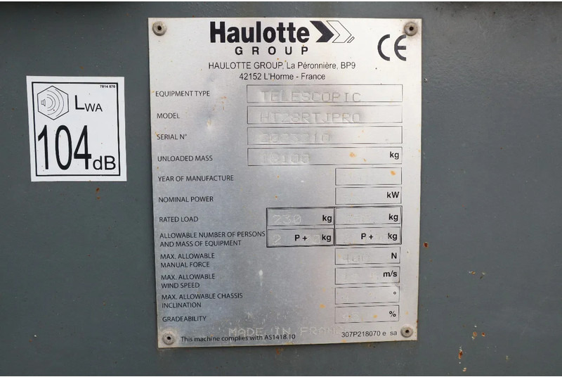 Teleskopiskais pacēlājs Haulotte HT28 RTJ PRO | 28 METER | GOOD CONDITION: foto 18