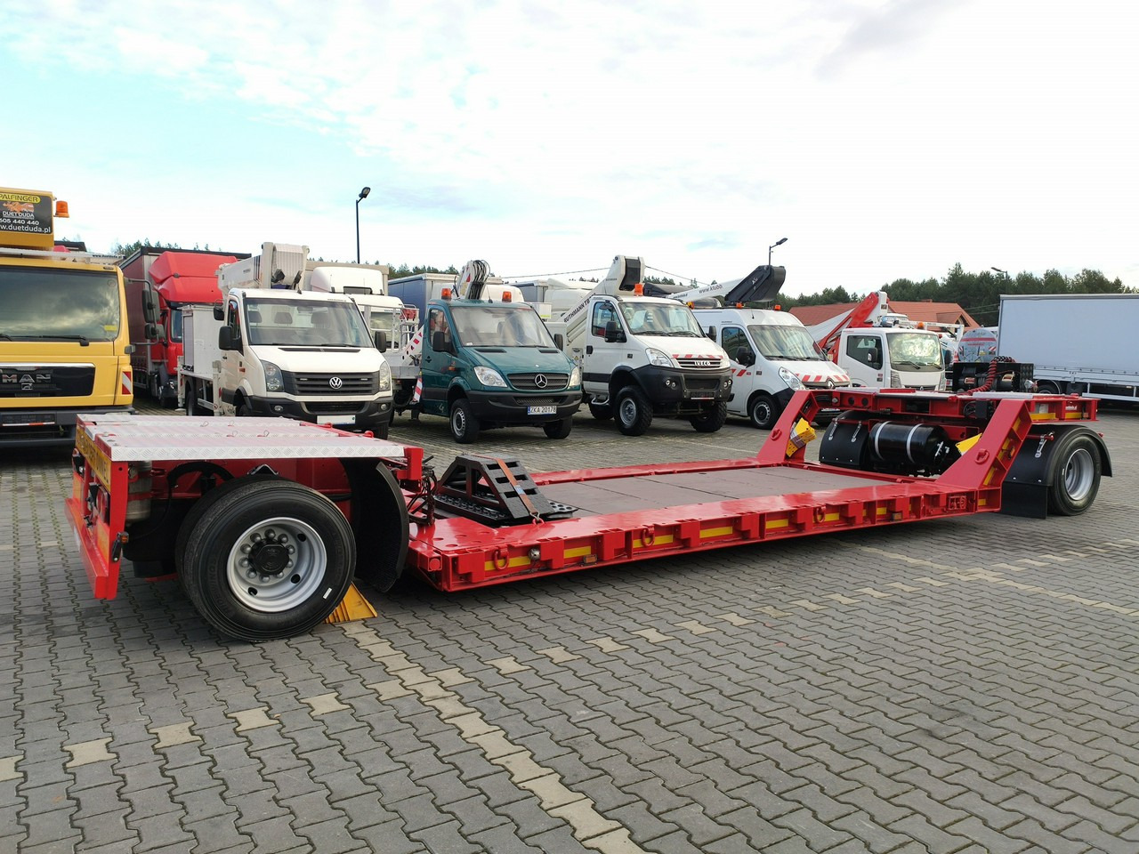 Puspiekabe zema profila platforma EMTECH 2 osiowa PCN 18 TIEFBETT Zagłębiana Rozciągana Oś Skrętna UNIKAT: foto 8