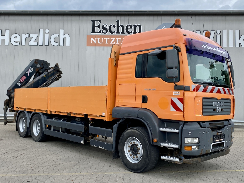 Bortu kravas automašīna/ Platforma, Kravas auto ar manipulatoru MAN TGA 26.480 6x4 BL / HIAB 377 EP-4 Faltkran: foto 8