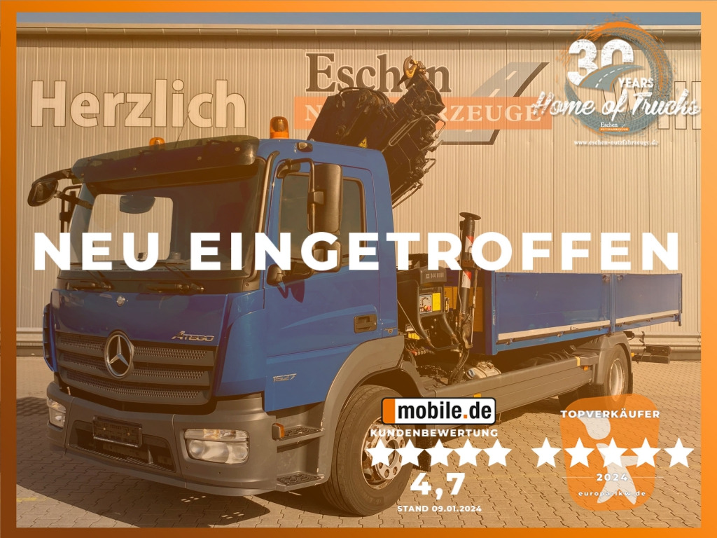 Mercedes-Benz 1527 L 4x2 Atego / HIAB 144 E-5 Hiduo Faltkran - Bortu kravas automašīna/ Platforma, Kravas auto ar manipulatoru: foto 1 Mercedes-Benz 1527 L 4x2 Atego / HIAB 144 E-5 Hiduo Faltkran - Bortu kravas automašīna/ Platforma, Kravas auto ar manipulatoru: foto 1