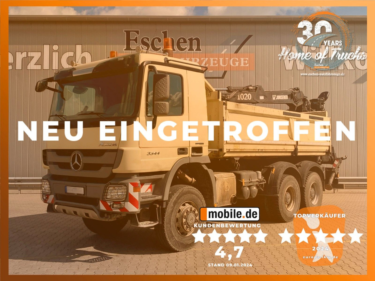 Mercedes-Benz Actros MP3 3344 6x6|MEILLER&Bordmatik*Kran*Blatt - Kravas automašīna pašizgāzējs, Kravas auto ar manipulatoru: foto 1 Mercedes-Benz Actros MP3 3344 6x6|MEILLER&Bordmatik*Kran*Blatt - Kravas automašīna pašizgāzējs, Kravas auto ar manipulatoru: foto 1